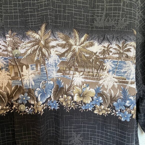 Croft & Barrow Hawaiian Shirt Mens Size Medium Tropical Palm Trees - Picture 2 of 7
